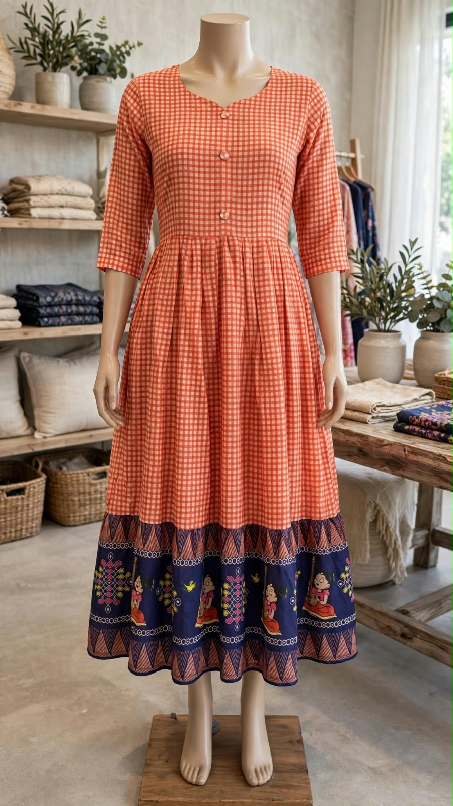 PREMIUM DOLL DESIGEN CHECK FROCKS