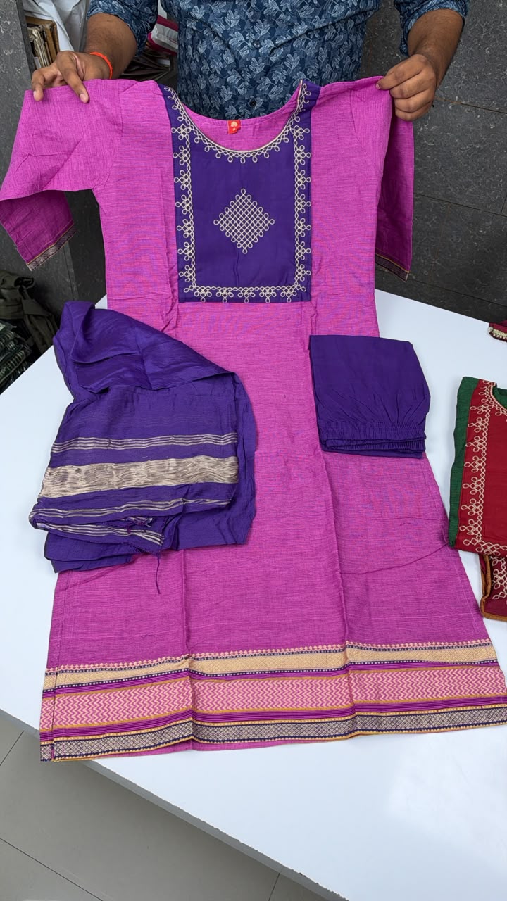 PURE COTTON COLUMN DESIGEN 3 PIECE SET