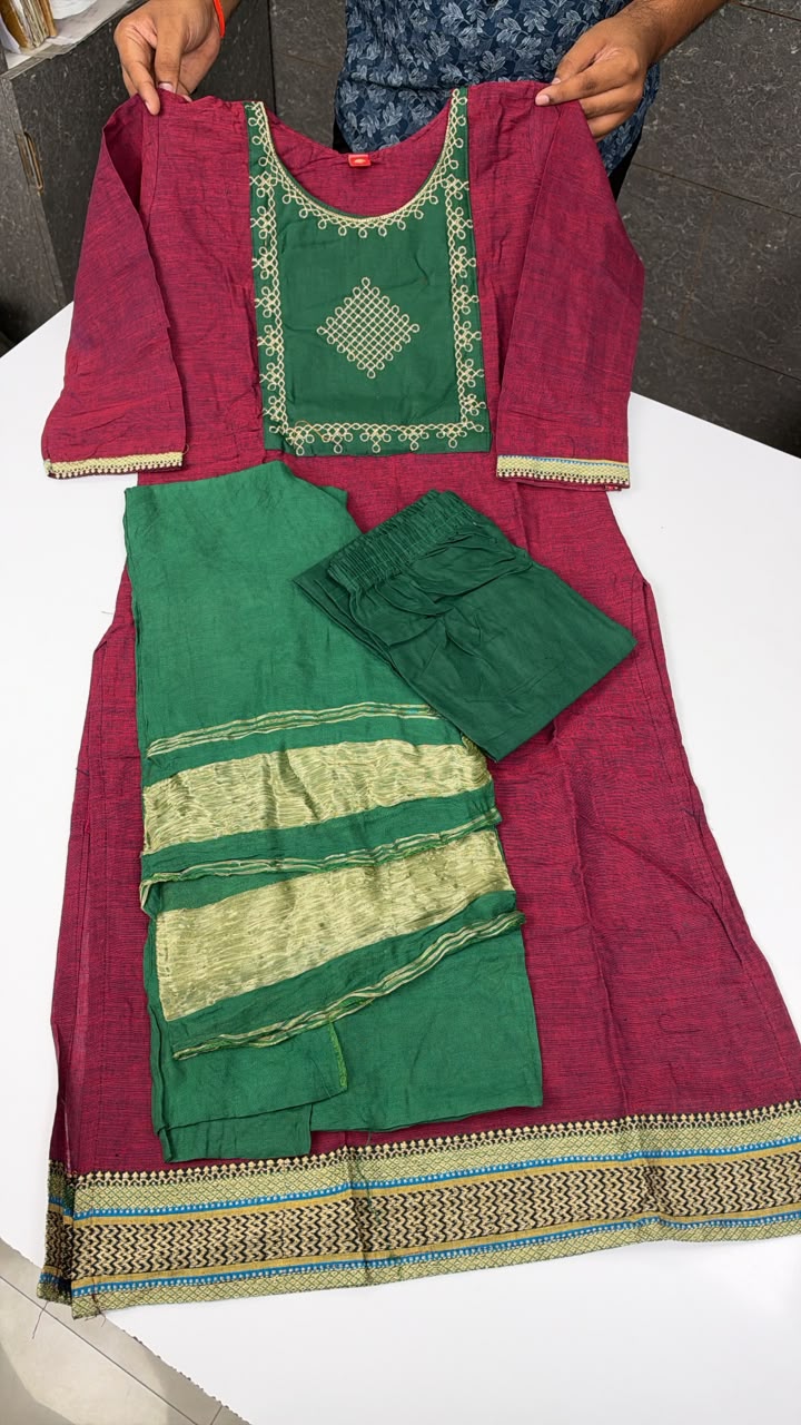 PURE COTTON COLUMN DESIGEN 3 PIECE SET