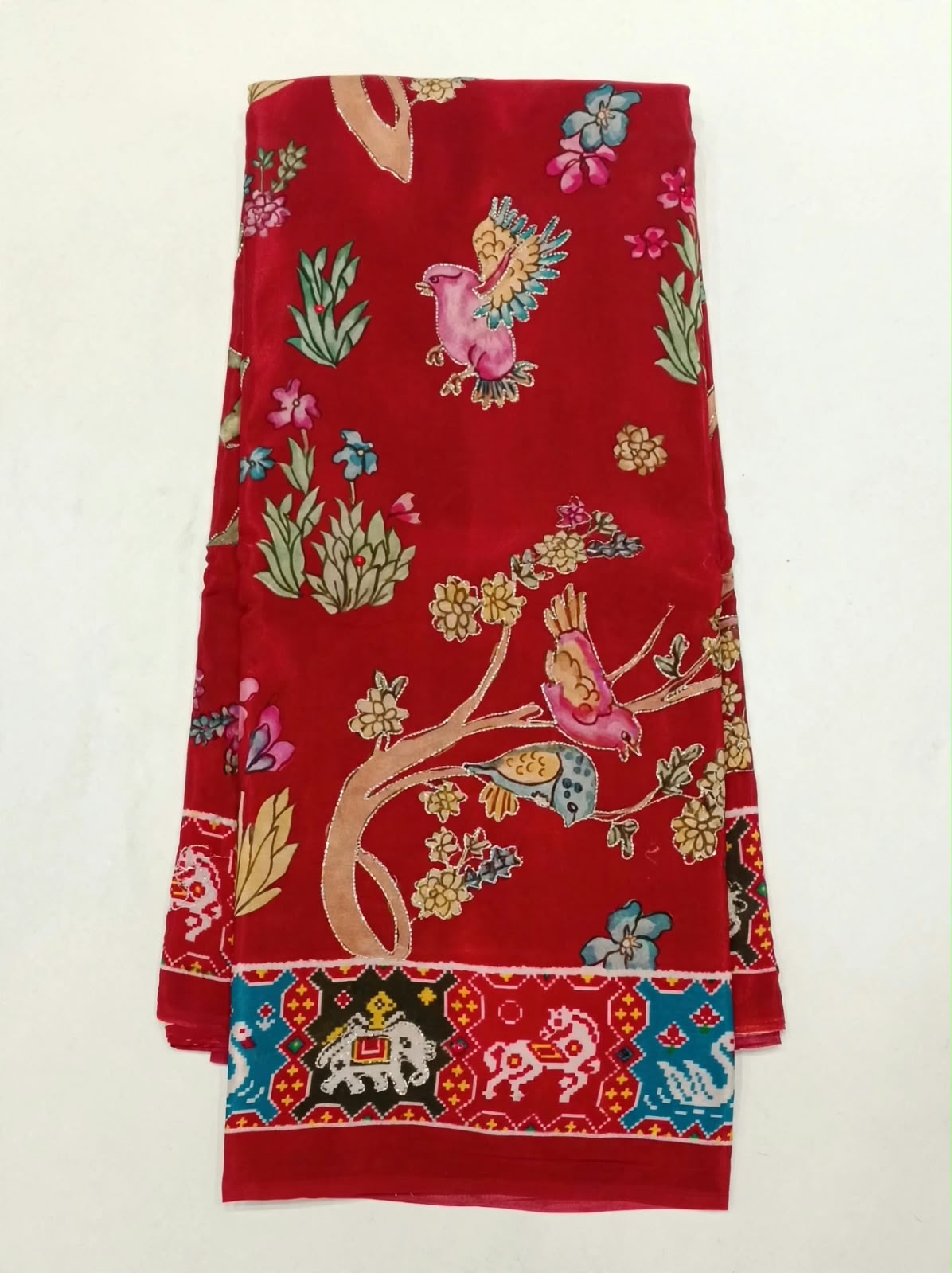 PARROTS PATOLA CRAPE SAREE