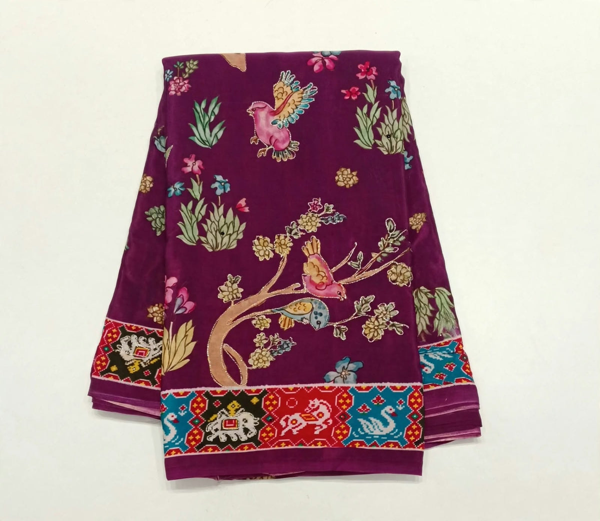 PARROTS PATOLA CRAPE SAREE