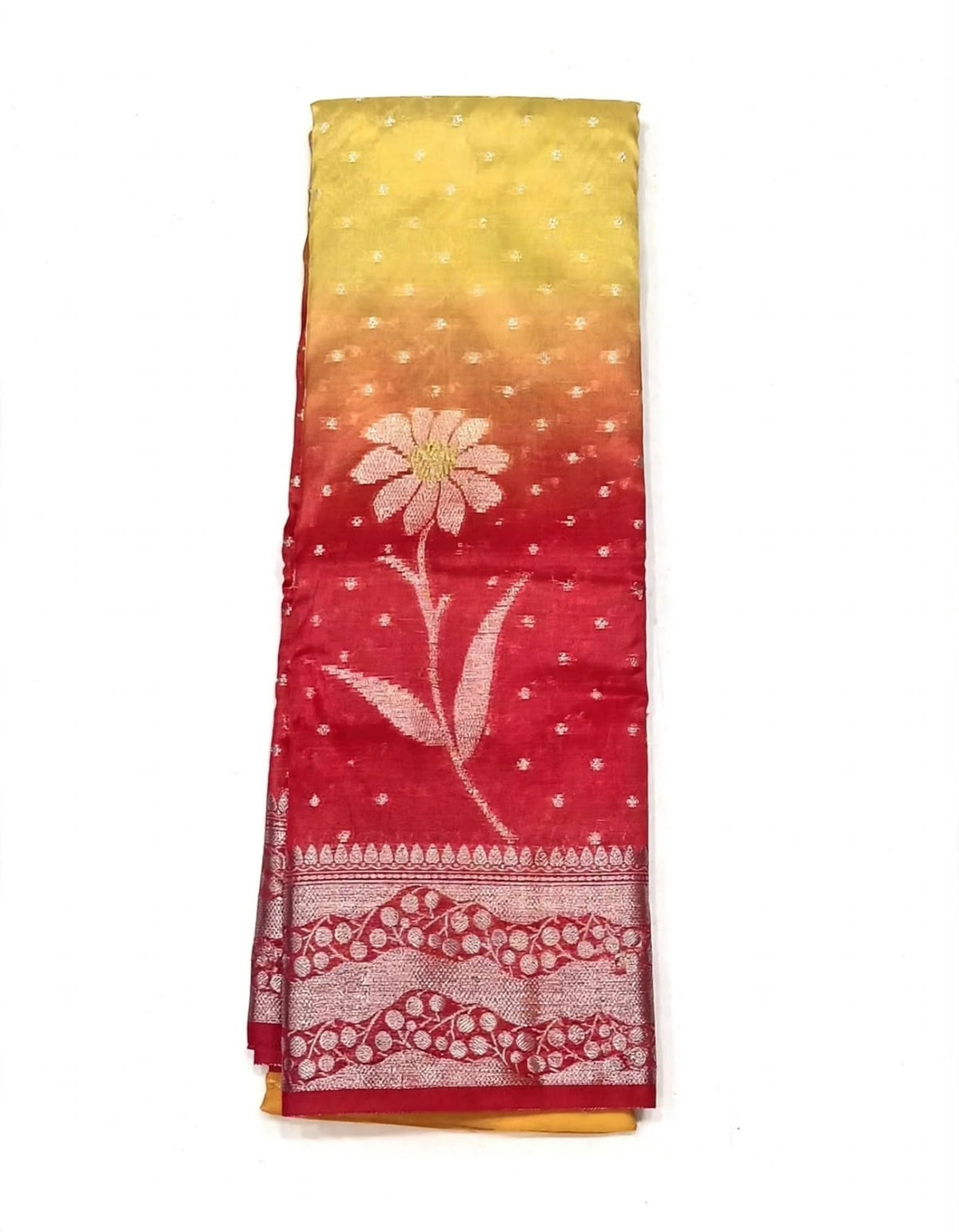 DOUBLE SHADED LOTUS THEME DESIGNER SAREE