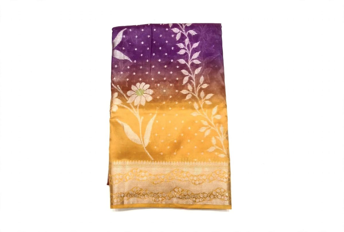 DOUBLE SHADED LOTUS THEME DESIGNER SAREE