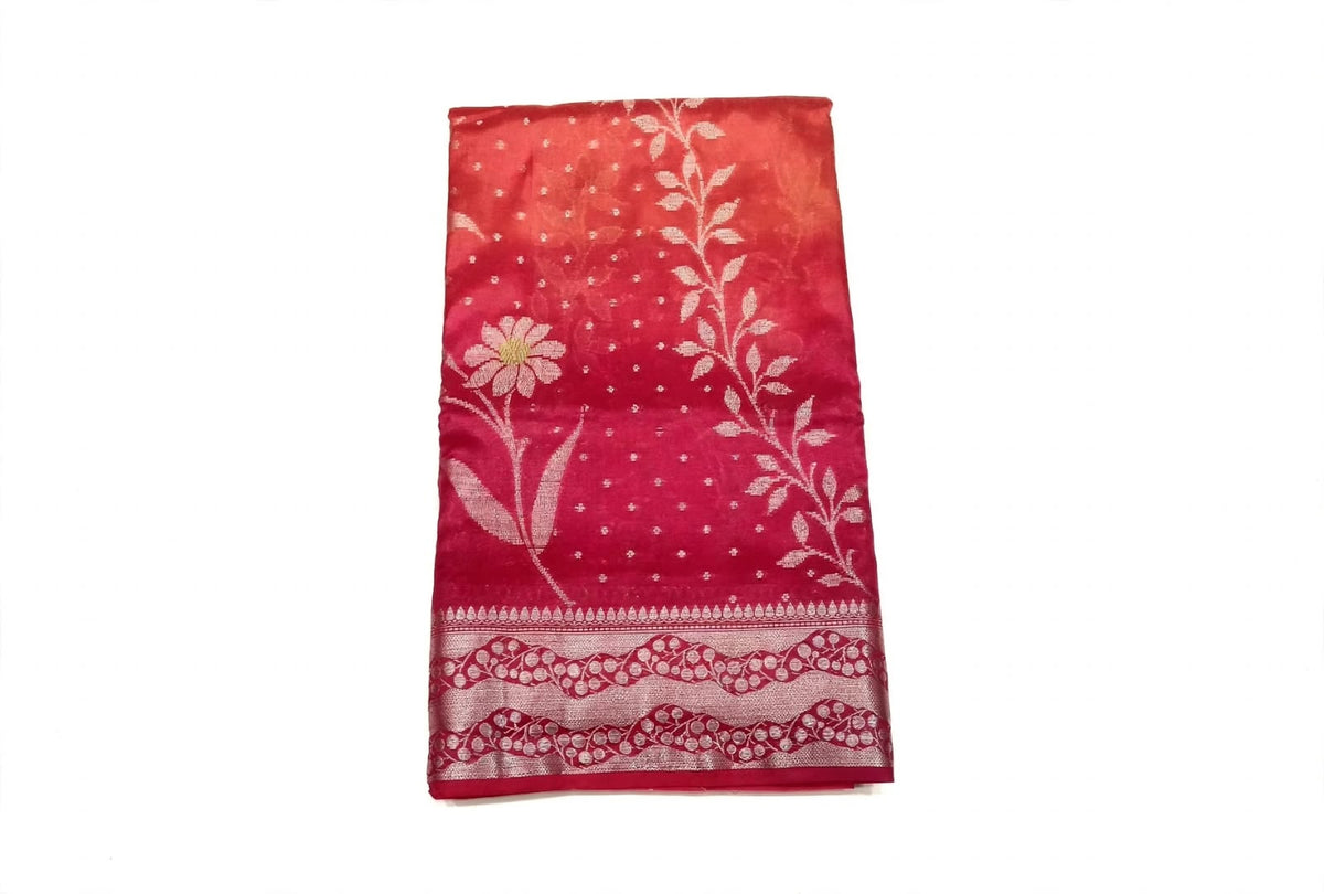 DOUBLE SHADED LOTUS THEME DESIGNER SAREE